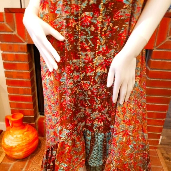 Karma Hwy Silky Shift Hi-Lo Tier Relaxed Fit Dress OS NWT - Picture 4 of 7